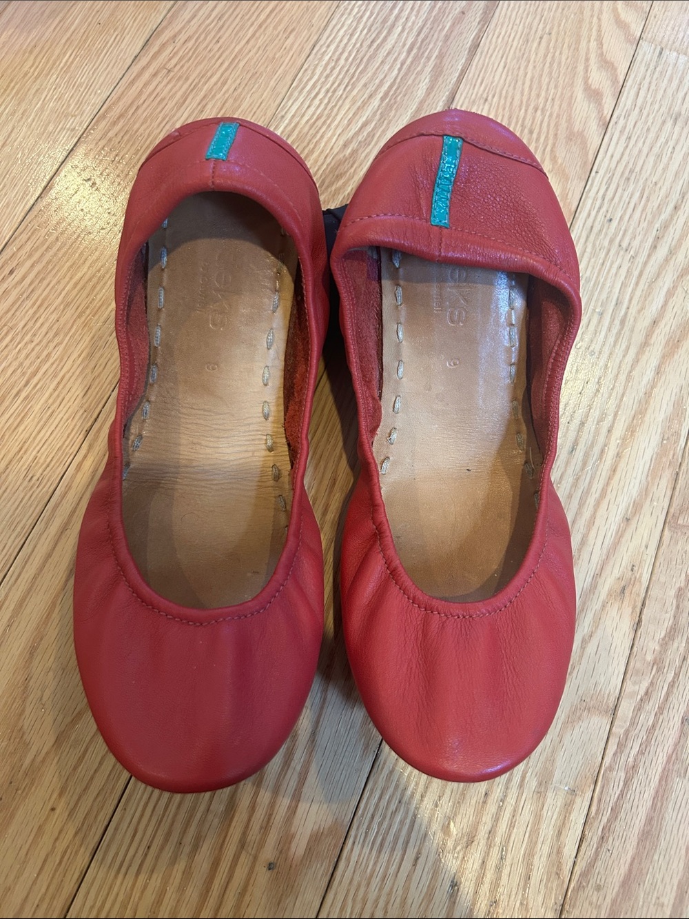 Tieks by Gabriel Red Leather Ballet Flats